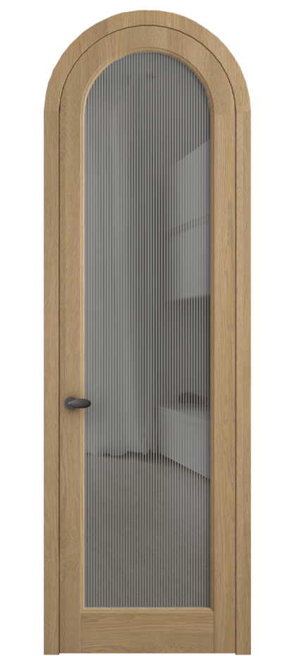 Межкомнатная дверь Palazzo 6814 Дуб соломенный матовый Рифлёное серое стекло "Дюна", триплекс Цена 11400 Br | Volhovec