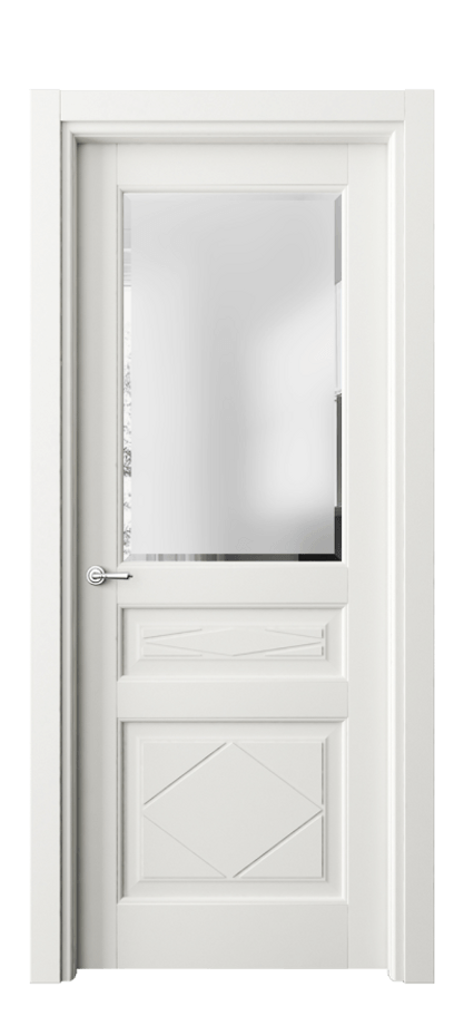 Дверь межкомнатная Тоскана Ромбо 6344 Матовый серый Сатинированное стекло с фацетом Гладкий наличник МСР Цена 5390 Br Наличники уже входят в базовый комплект. Фабрика дверей Волховец 8 (800) 551 43 19 Межкомнатная дверь Тоскана Ромбо 6344 Матовый серый Сатинированное стекло с фацетом Цена 5390 Br | Volhovec