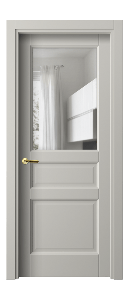 Межкомнатная дверь Галант 1432 Матовый тёплый серый Прозрачное стекло Цена 2310 Br | Volhovec