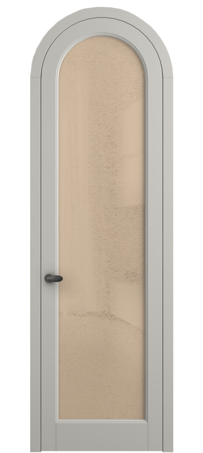 Межкомнатная дверь Палаццо 6814 Матовый тёплый серый Фактурное оранжевое стекло "Лёд", триплекс Цена 7000 Br | Volhovec