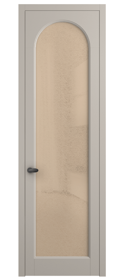 Межкомнатная дверь Палаццо 6804 Матовый светло-бежевый Фактурное оранжевое стекло "Лёд", триплекс Цена 5500 Br | Volhovec