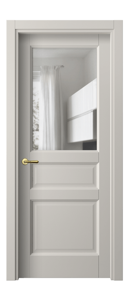 Межкомнатная дверь Галант 1432 Матовый облачно-серый Прозрачное стекло Цена 2800 Br | Volhovec