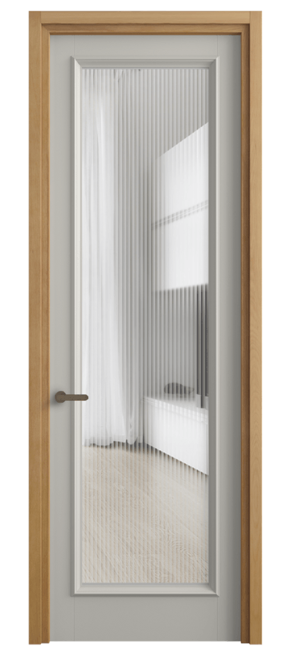 Межкомнатная дверь Шарм 6702 Матовый тёплый серый Рифлёное стекло "Moru", триплекс Цена 5800 Br | Volhovec