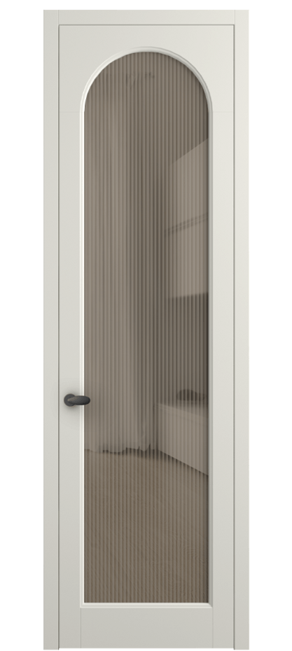 Межкомнатная дверь Палаццо 6804 Матовый жемчужный Рифлёное бронзовое стекло "Moru", триплекс Цена 5600 Br | Volhovec