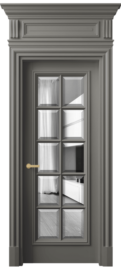 Межкомнатная дверь Антик 7310 Матовый классический серый Двустороннее зеркало с фацетом, триплекс Цена 9950 Br | Volhovec