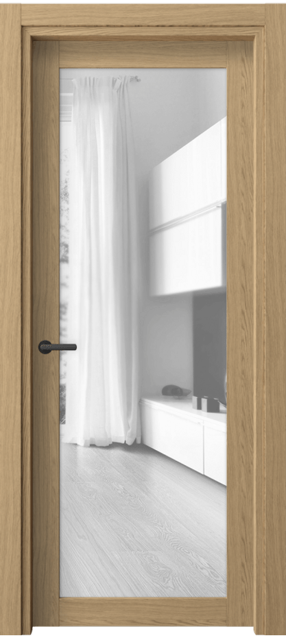 Межкомнатная дверь Нео 2102 Жемчужный дуб Прозрачное стекло, триплекс Цена 1830 Br | Volhovec