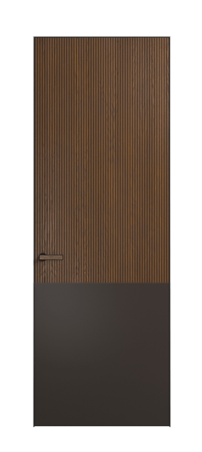 Межкомнатная дверь Velvet 8205 Дуб каштановый матовый - Матовый антрацит. Цена 6600  | Volhovec