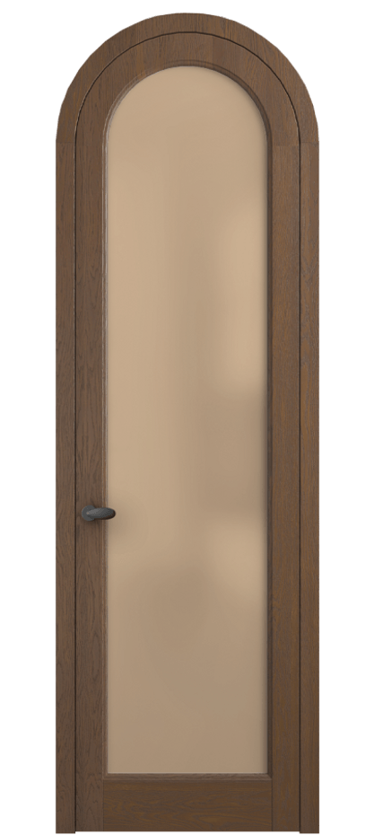 Межкомнатная дверь Palazzo 6814 Дуб каштановый матовый Сатинированное оранжевое стекло, триплекс Цена 11000 Br | Volhovec