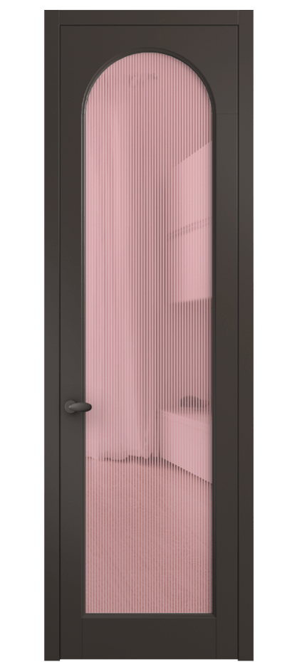 Межкомнатная дверь Палаццо 6804 Матовый антрацит Рифлёное розовое стекло "Дюна", триплекс Цена 5500 Br | Volhovec