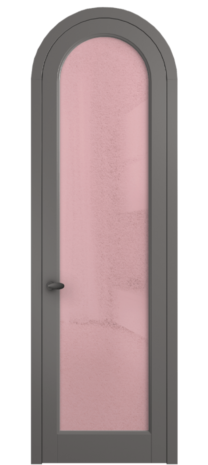 Межкомнатная дверь Palazzo 6814 Матовый классический серый Фактурное розовое стекло "Лёд", триплекс Цена 7000 Br | Volhovec