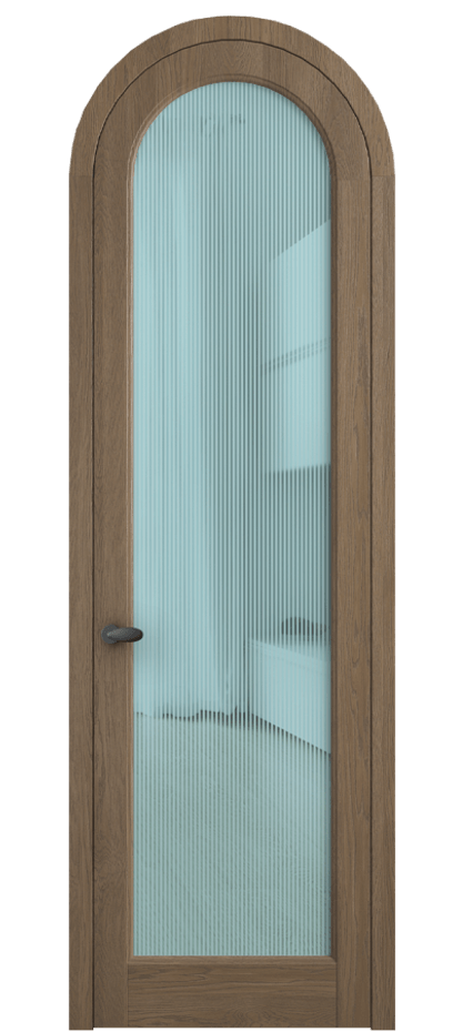 Межкомнатная дверь Палаццо 6814 Дуб джутовый матовый Рифлёное голубое стекло "Дюна", триплекс Цена 11400 Br | Volhovec