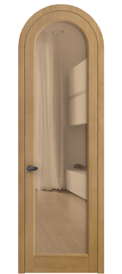 Межкомнатная дверь Palazzo 6814 Бук натуральный матовый Прозрачное оранжевое стекло, триплекс Цена 9200 Br | Volhovec