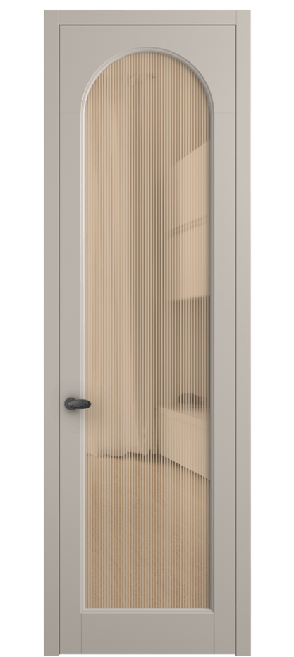 Межкомнатная дверь Palazzo 6804 Матовый светло-бежевый Рифлёное оранжевое стекло "Дюна", триплекс Цена 5500 Br | Volhovec