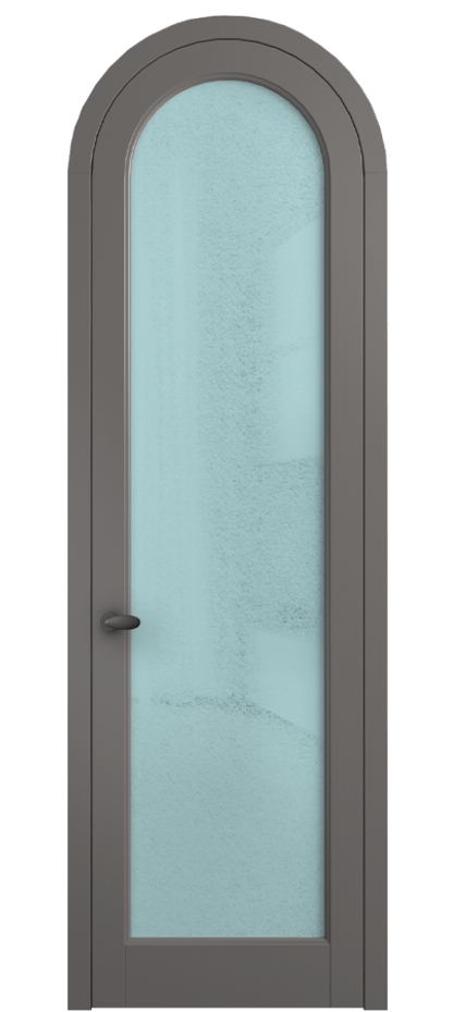 Межкомнатная дверь Palazzo 6814 Матовый классический серый Фактурное голубое стекло "Лёд", триплекс Цена 7000 Br | Volhovec