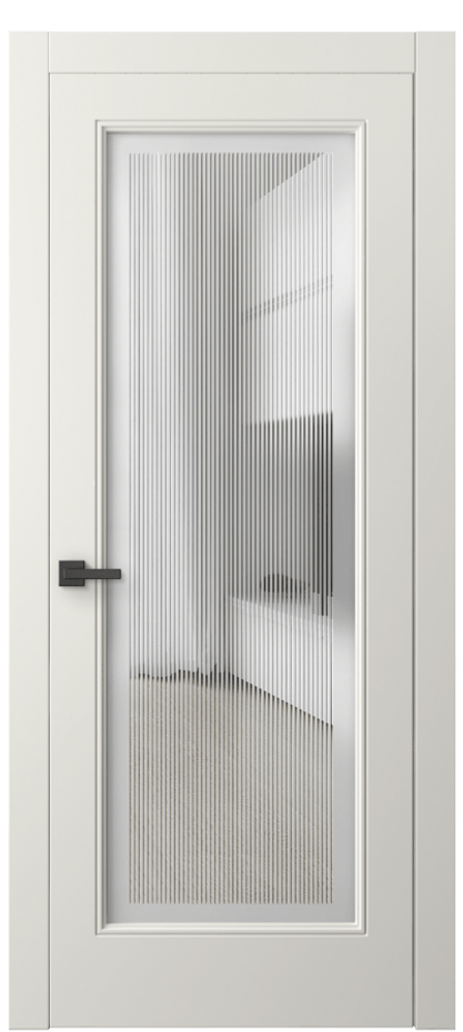 Межкомнатная дверь Линия 8300 Матовый жемчужный Сатинированное с гравировкой "Каннелюры", триплекс Цена 4480 Br | Volhovec