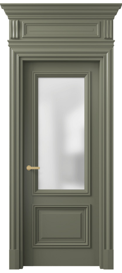 Межкомнатная дверь Антик 7302 Матовый оливковый тёмный Сатинированное стекло Цена 8570 Br | Volhovec