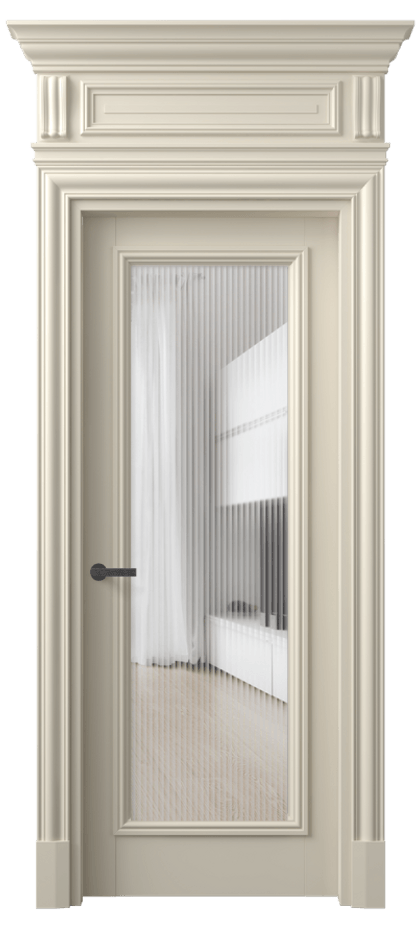 Межкомнатная дверь Antique 7300 Бук бежево-серый Рифлёное стекло "Moru", триплекс, 8 мм Цена 6900 Br | Volhovec