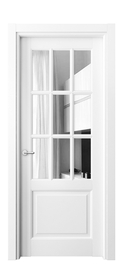 Межкомнатная дверь Тоскана Грильято 6312 Матовый белоснежный Двустороннее зеркало, триплекс Цена 6140 Br | Volhovec