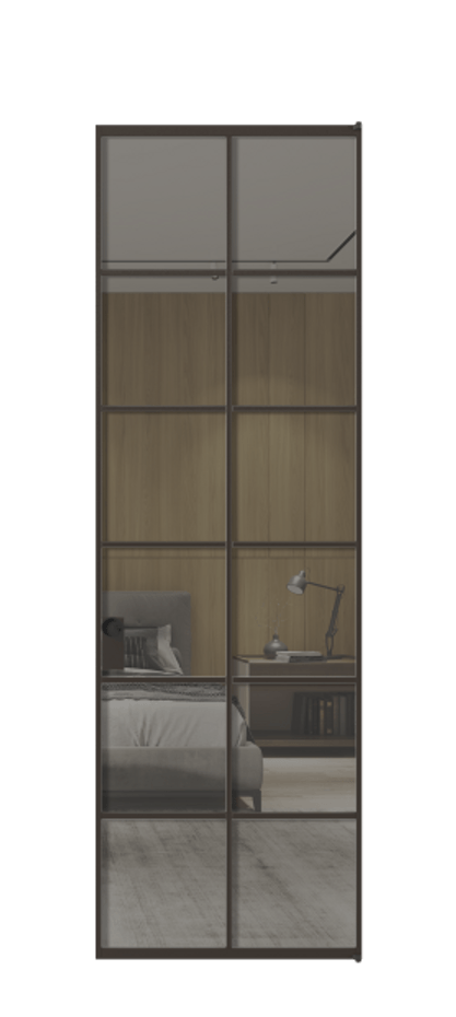 Алюминиевая дверь АЛПЛ040.05 Алюминий антрацит Рефлективное серое стекло "Stopsol", калёное Цена 8420  | Volhovec