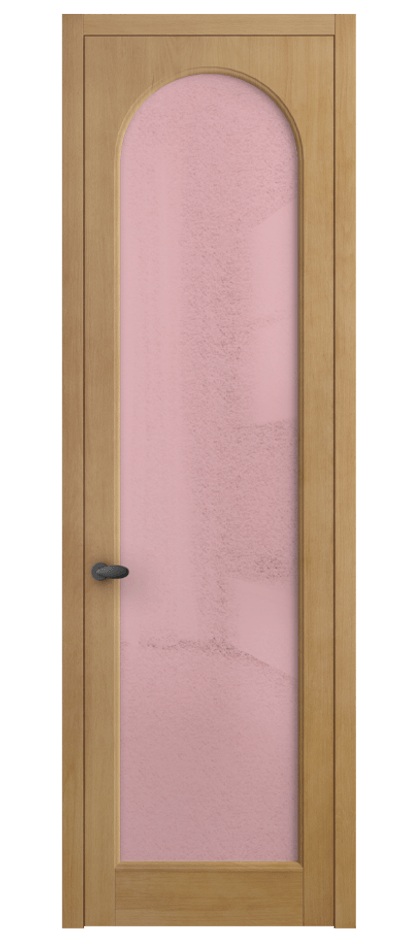 Межкомнатная дверь Palazzo 6804 Бук натуральный матовый Фактурное розовое стекло "Лёд", триплекс Цена 6800 Br | Volhovec