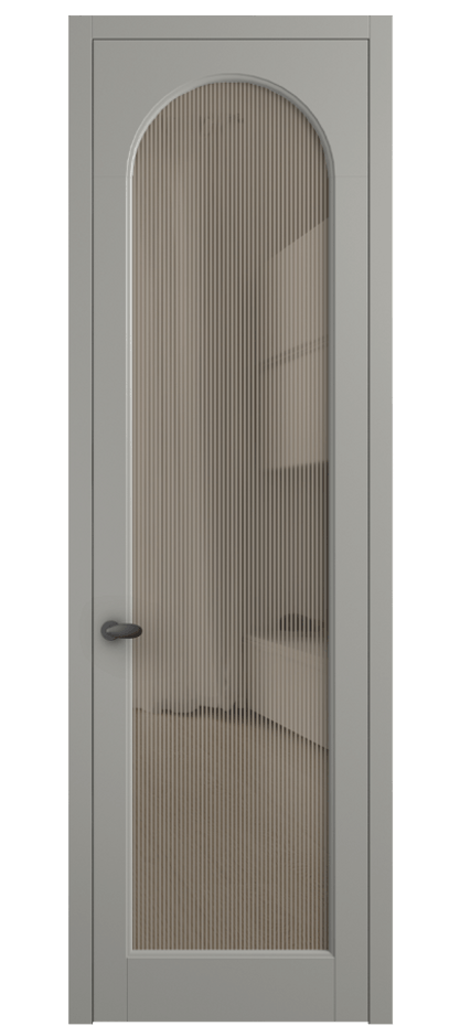 Межкомнатная дверь Палаццо 6804 Матовый нейтральный серый Рифлёное бронзовое стекло "Дюна", триплекс Цена 5500 Br | Volhovec