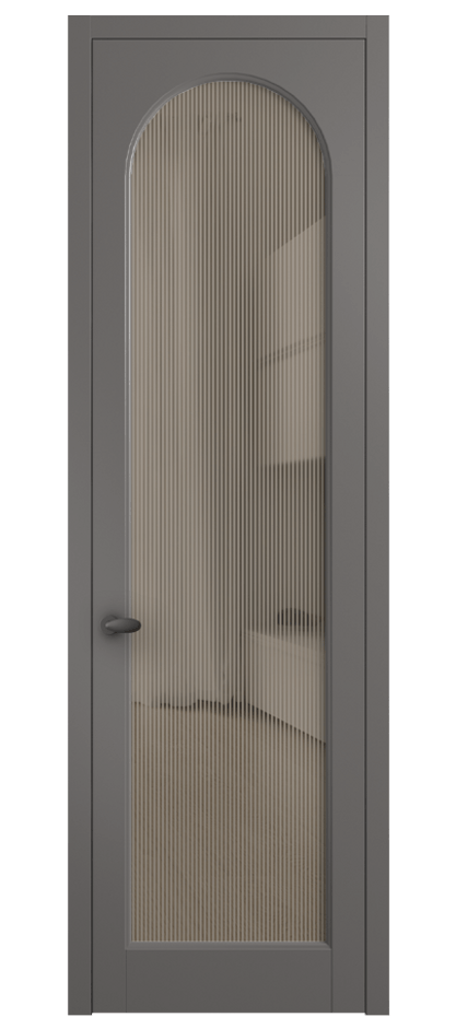 Межкомнатная дверь Palazzo 6804 Матовый классический серый Рифлёное бронзовое стекло "Дюна", триплекс Цена 5500 Br | Volhovec