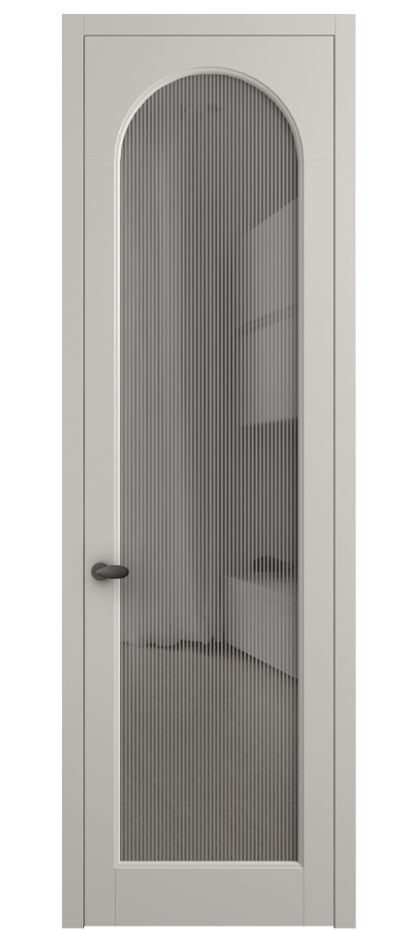Межкомнатная дверь Palazzo 6804 Матовый облачно-серый Рифлёное серое стекло "Дюна", триплекс Цена 5500 Br | Volhovec