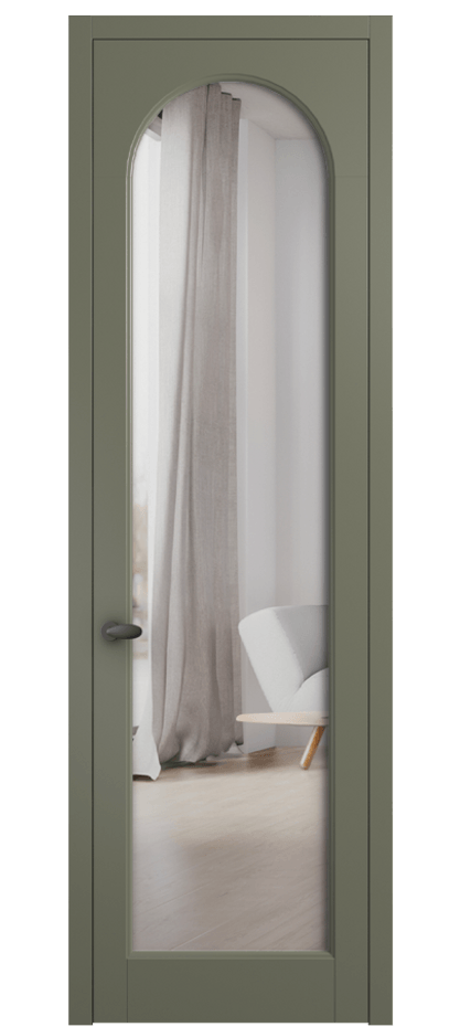 Межкомнатная дверь Палаццо 6804 Матовый оливковый тёмный Двустороннее зеркало, триплекс Цена 5300 Br | Volhovec