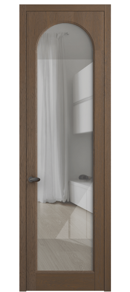 Межкомнатная дверь Palazzo 6804 Дуб туманный матовый Рефлективное прозрачное стекло "Stopsol", калёное Цена 8400 Br | Volhovec