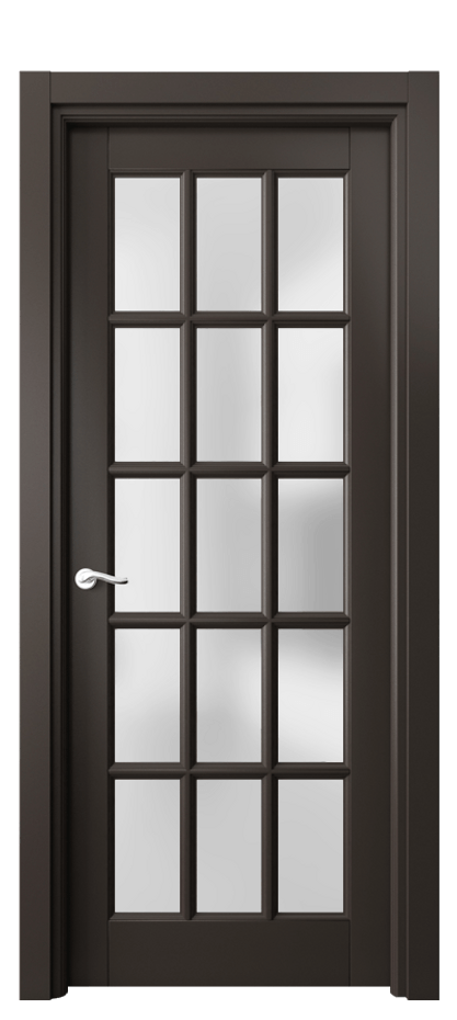 Межкомнатная дверь Лигнум 0708 Матовый антрацит Сатинированное стекло Цена 6160 Br | Volhovec