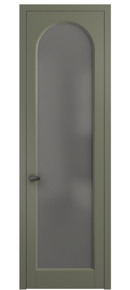 Межкомнатная дверь Palazzo 6804 Матовый оливковый тёмный Сатинированное серое стекло, триплекс Цена 5200 Br | Volhovec
