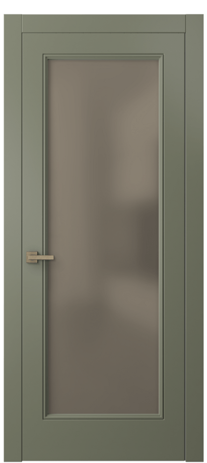 Межкомнатная дверь Linea 8300 Матовый оливковый тёмный Сатинированное бронзовое стекло, триплекс Цена 3990 Br | Volhovec