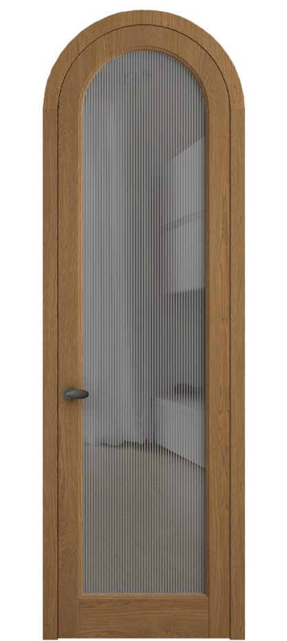 Межкомнатная дверь Палаццо 6814 Дуб пряный матовый Рифлёное серое стекло "Дюна", триплекс Цена 11400 Br | Volhovec