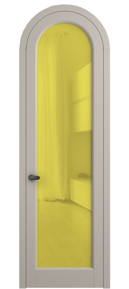 Межкомнатная дверь Palazzo 6814 Матовый светло-бежевый Рифлёное желтое стекло "Дюна", триплекс Цена 7000 Br | Volhovec
