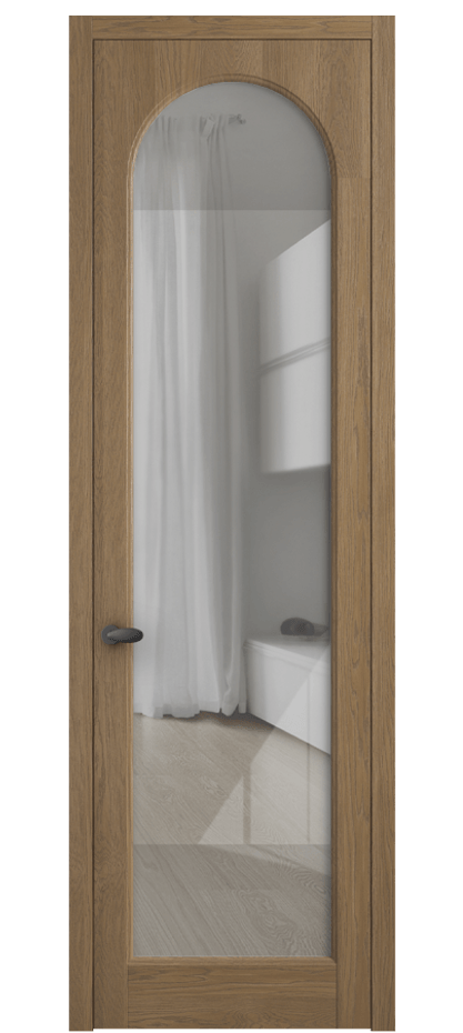 Межкомнатная дверь Palazzo 6804 Дуб мускатный матовый Рефлективное прозрачное стекло "Stopsol", калёное Цена 8400 Br | Volhovec