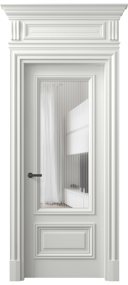 Межкомнатная дверь Антик 7306 Матовый светло-серый Рифлёное стекло "Мору", триплекс Цена 9000 Br | Volhovec