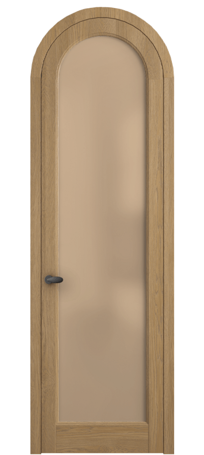 Межкомнатная дверь Palazzo 6814 Дуб пшеничный матовый Сатинированное оранжевое стекло, триплекс Цена 11000 Br | Volhovec