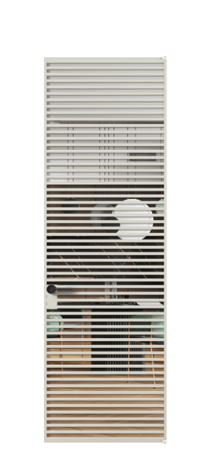 Алюминиевая дверь АЛПЛ040.07 Алюминий облачно-серый Прозрачное стекло "Crystal Vision", калёное, 6 мм Цена 9790  | Volhovec