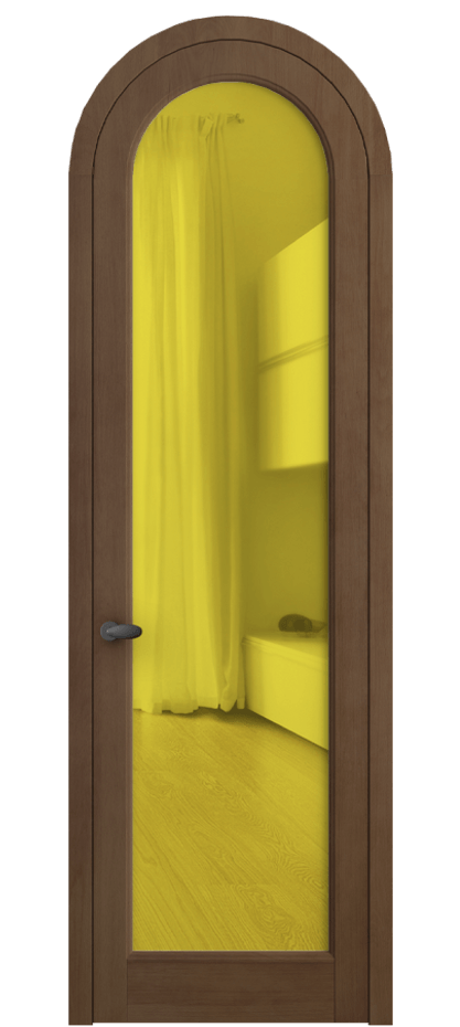 Межкомнатная дверь Palazzo 6814 Бук тёмный матовый Прозрачное жёлтое стекло, триплекс Цена 9200 Br | Volhovec