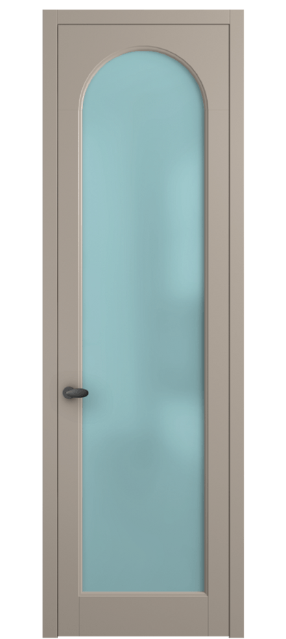 Межкомнатная дверь Palazzo 6804 Матовый бисквитный Сатинированное голубое стекло, триплекс Цена 5200 Br | Volhovec