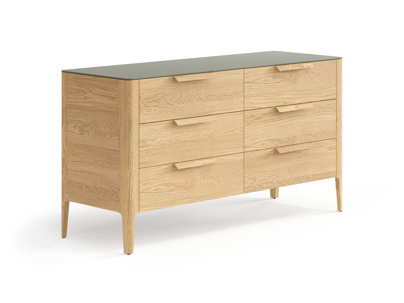 Комод Piega 6 ящиков дуб соломенный матовый