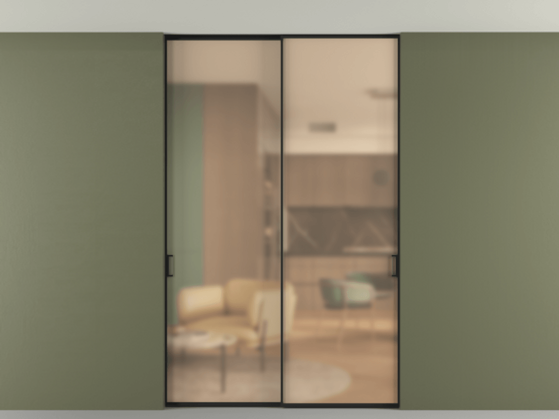 Перегородка Formato внутри проёма скрытое крепление в потолок 2 створки АЛПР 040.01 Алюминий Черный Сатинированное оранжевое стекло, триплекс. Скрытый короб ЧЕР Цена 12500 Br 1. Полотно 2 шт. (800/2100 мм)
2. Комплект установки раздвижной системы
3. Базовый комплект фурнитуры
4. Ручка RONDO. Фабрика дверей Волховец 8 (800) 551 43 19 Перегородка Formato внутри проёма скрытое крепление в потолок 2 створки АЛПР 040.01 Алюминий Черный Сатинированное оранжевое стекло, триплекс Цена 12500 Br | Volhovec