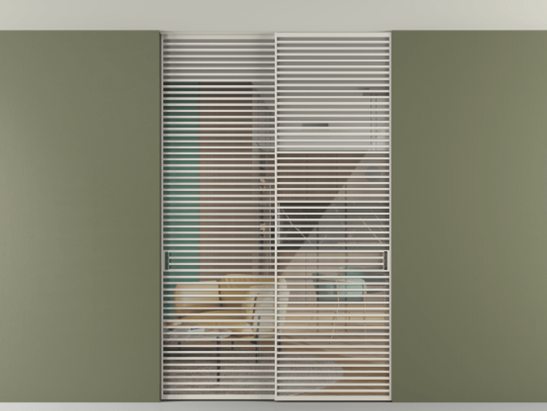 Перегородка Formato внутри проёма скрытое крепление в потолок 2 створки АЛПР 040.07 Алюминий облачно-серый Рефлективное прозрачное стекло "Stopsol", калёное. Цена 27860 Br 1. Полотно 2 шт. (800/2100 мм)
2. Комплект установки раздвижной системы
3. Базовый комплект фурнитуры
4. Ручка RONDO. Фабрика дверей Волховец 8 (800) 551 43 19 Перегородка Formato внутри проёма скрытое крепление в потолок 2 створки АЛПР 040.07 Алюминий облачно-серый Рефлективное прозрачное стекло "Stopsol", калёное Цена 27860 Br | Volhovec