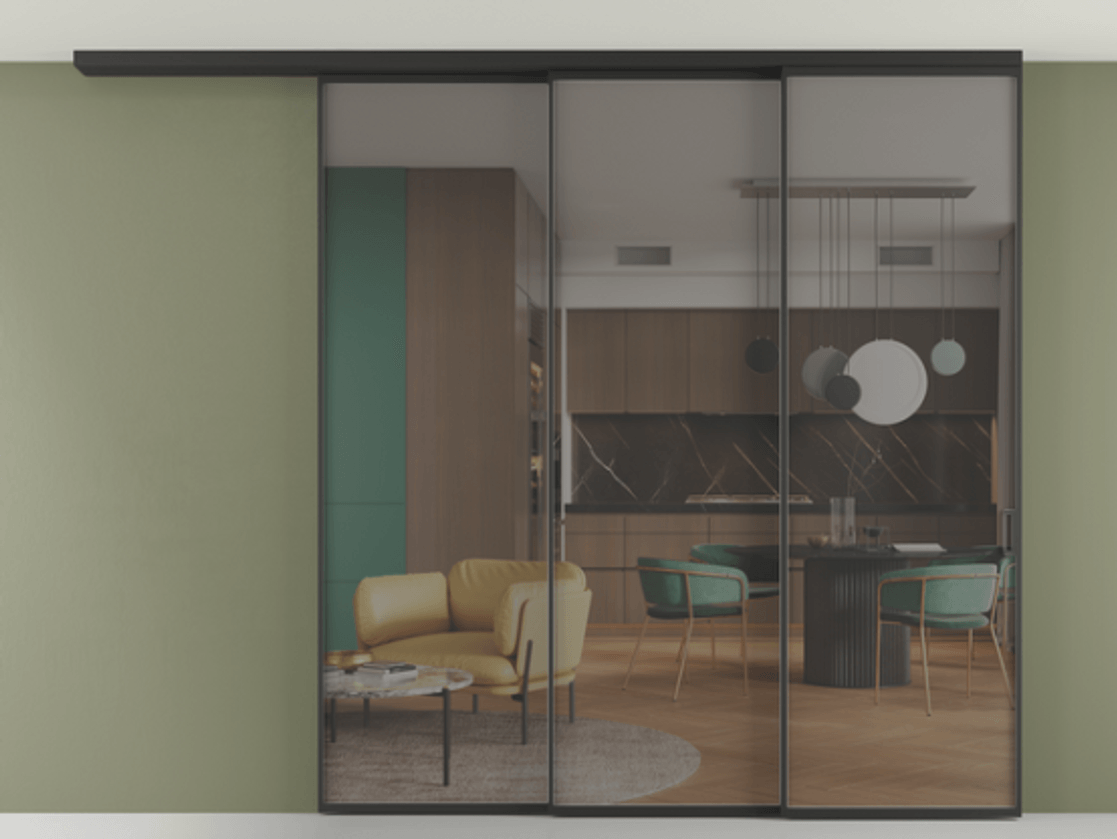 Перегородка Formato вдоль стены на потолок телескопик синхро 3 #VENDORCODE# #FURNISH# #GLASS# Цена #PRICE# #CURRENCY# | Volhovec