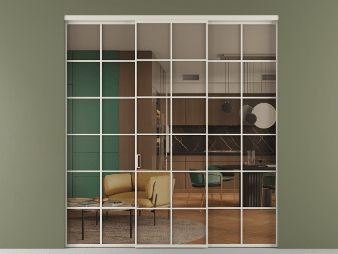 Перегородка Формато внутри проёма 3 створки АЛПР 040.05 Алюминий облачно-серый Прозрачное бронзовое стекло, триплекс. Цена 13620 Br 1. Полотно 3 шт. (800/2100 мм)
2. Комплект установки раздвижной системы
3. Базовый комплект фурнитуры
4.Ручка Рондо. Фабрика дверей Волховец 8 (800) 551 43 19 Перегородка Формато внутри проёма 3 створки АЛПР 040.05 Алюминий облачно-серый Прозрачное бронзовое стекло, триплекс Цена 13620 Br | Volhovec