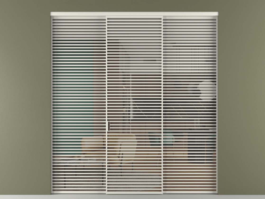 Перегородка Formato внутри проёма 3 створки АЛПР 040.07 Алюминий Белый Прозрачное серое стекло, триплекс Цена 24730 Br | Volhovec