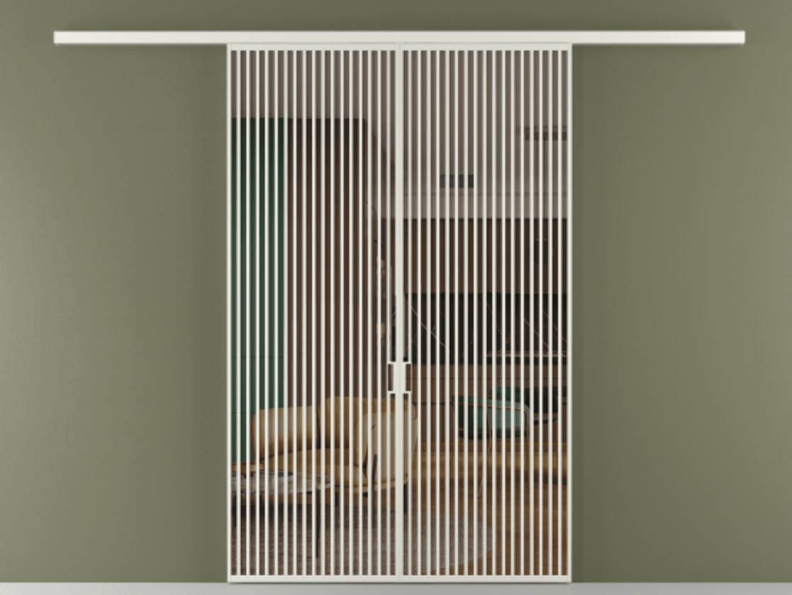 Перегородка Formato вдоль стены 2 створки АЛПР 040.06 Алюминий серый Прозрачное бронзовое стекло, триплекс Цена 22940 Br | Volhovec