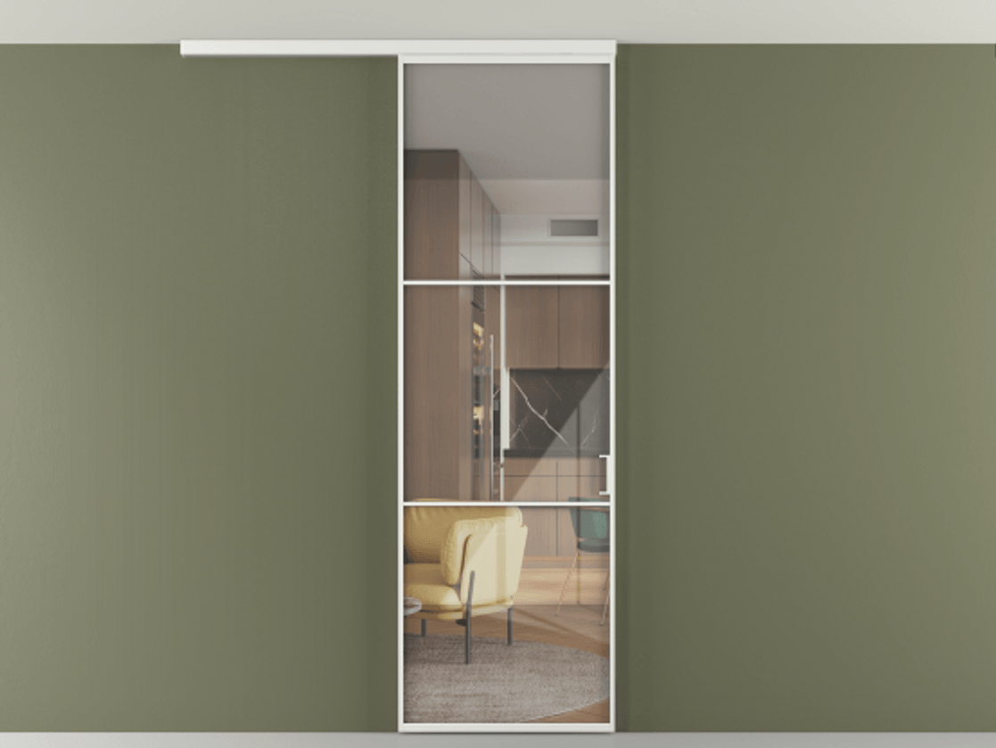 Перегородка Формато вдоль стены на потолок 1 створка АЛПР 040.03 Алюминий белоснежный Рефлективное прозрачное стекло "Стопсол", калёное. Цена 6711 Br 1. Полотно 2 шт. (800/2100 мм)
2. Комплект установки раздвижной системы
3. Базовый комплект фурнитуры
4.Ручка RONDO
. Фабрика дверей Волховец 8 (800) 551 43 19 Перегородка Формато вдоль стены на потолок 1 створка АЛПР 040.03 Алюминий белоснежный Рефлективное прозрачное стекло "Стопсол", калёное Цена 6711 Br | Volhovec