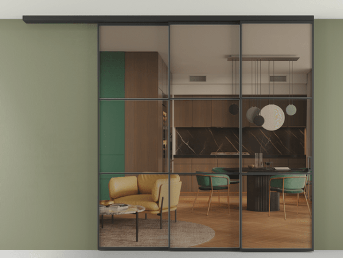 Перегородка Formato вдоль стены на потолок телескопик синхро 3 #VENDORCODE# #FURNISH# #GLASS# Цена #PRICE# #CURRENCY# | Volhovec