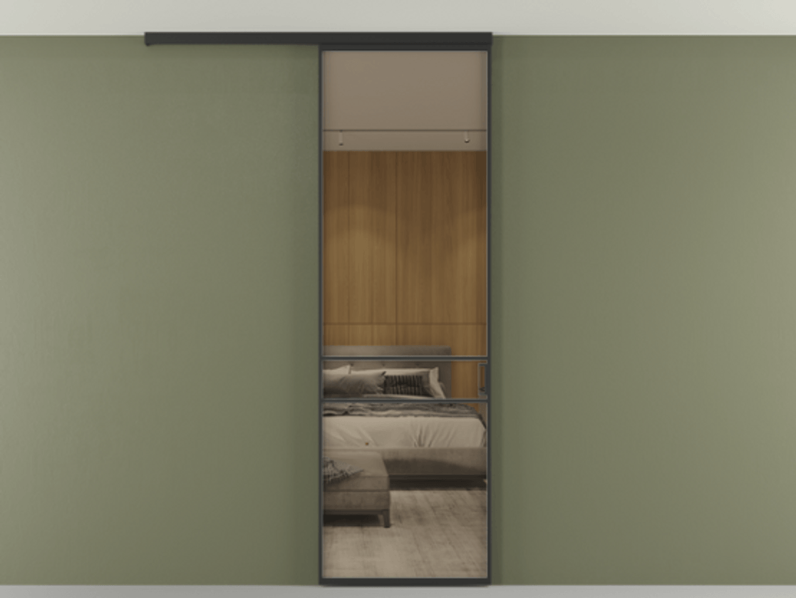 Перегородка Formato вдоль стены на потолок одностворчатая #VENDORCODE# #FURNISH# #GLASS# Цена #PRICE# #CURRENCY# | Volhovec